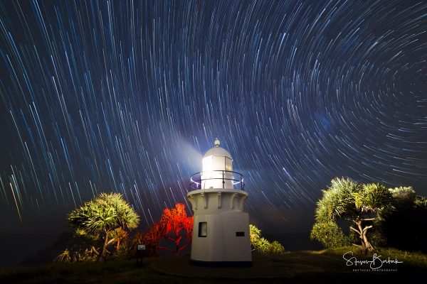 fingal head lighthouse comet star trails