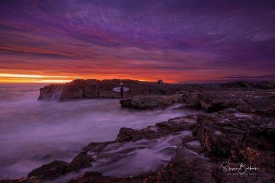pink purple violet sunrise surfer currumbin rock gold coast